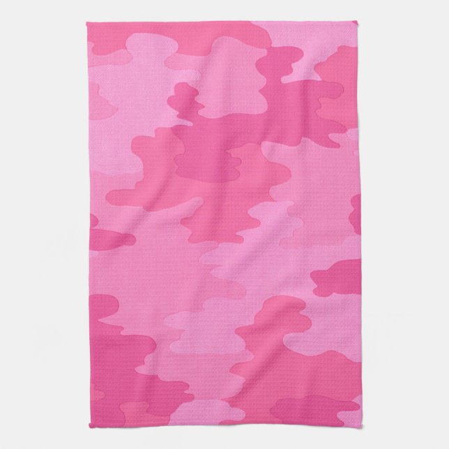 Hot Pink Camouflage Küchentuch (Vertikal)