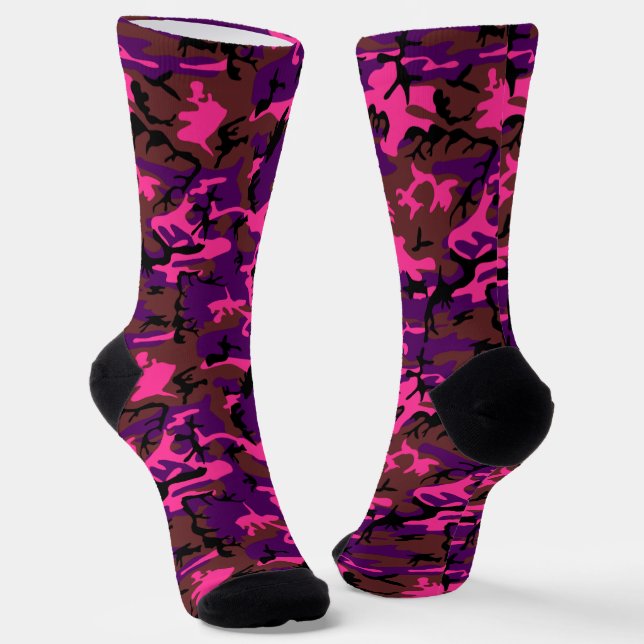 Hot Pink Camouflage Socken (Gewinkelt)