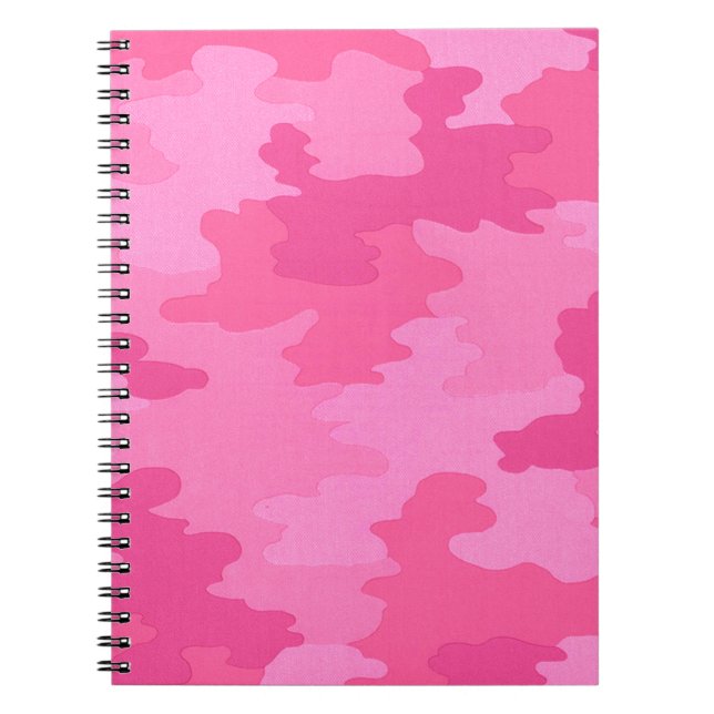 Hot Pink Camouflage Spirale Notebook Notizblock (Vorderseite)
