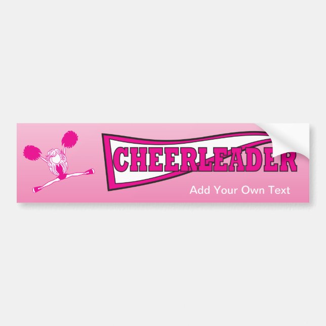 Hot Pink Cheerleader Girl Silhouette Autoaufkleber (Vorne)