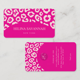 Hot Pink Cheetah Skin Business Card Visitenkarte