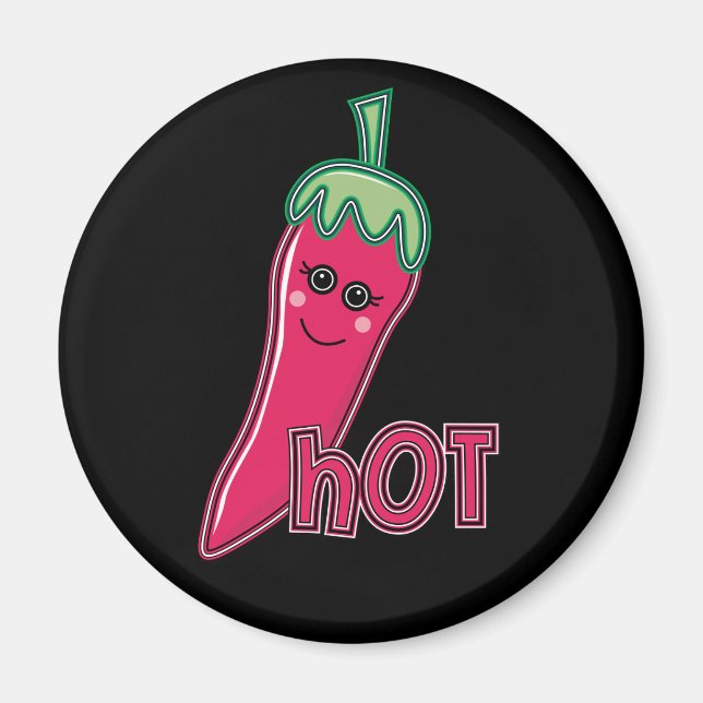 Hot Pink Chili Pepper Magnet (Vorne)