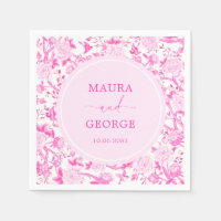 Hot Pink Chinoiserie Blume Bird Porzellan Hochzeit