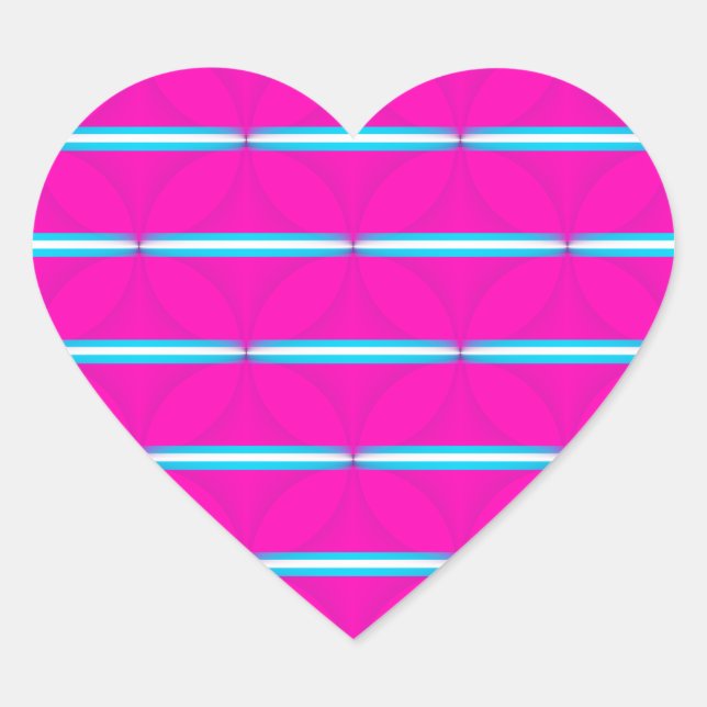 Hot Pink Circle Polka Dots Diamant Aquamarine Stre Herz-Aufkleber (Vorderseite)