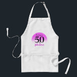Hot Pink Confetti Dots 50 and Fabulous Birthday Schürze<br><div class="desc">“50 and fabulous.” Be proud, rejoice and usher in 50 with style! This chic, playful, personalized, pink confetti apron will help make her birthday special. Matching paper plates and napkins are also available. A great gift for a good friend! Just type in the birthday girl’s name (and age, if desired)...</div>