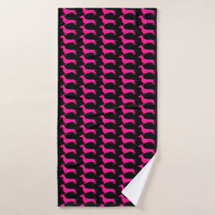 Hot Pink Dackel Handtuch Badehandtuch
