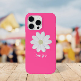 Hot Pink Daisy Blume Individuelle Name Case-Mate iPhone Hülle
