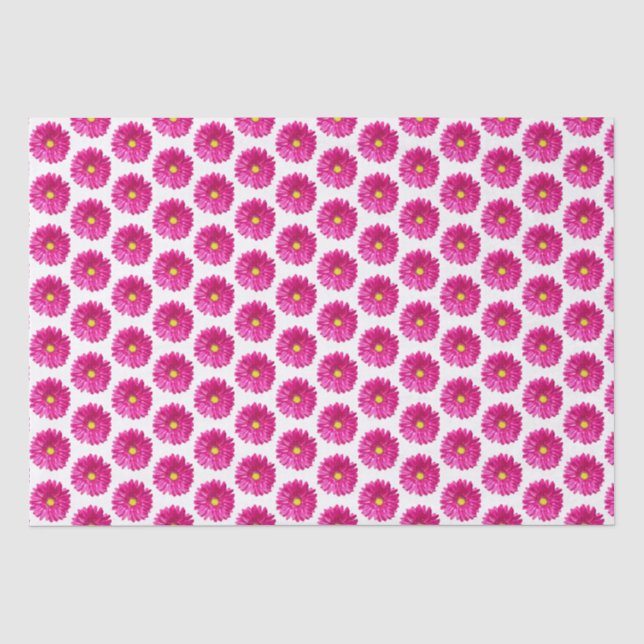 Hot Pink Daisy Blumengewebe Papier (Vorderseite)
