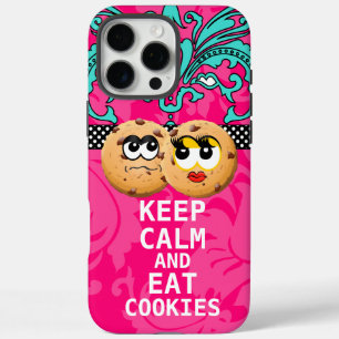 Hot Pink Damask BEHALTE CALM UND isst Cookies title_seo2