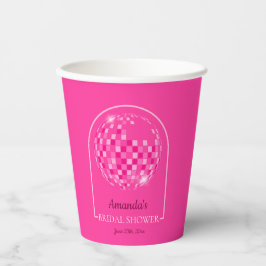 Hot Pink Disco Boogie Brautparty Pappbecher