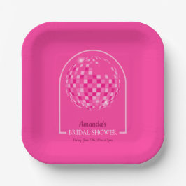 Hot Pink Disco Boogie Brautparty Pappteller