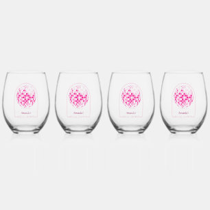 Hot Pink Disco Boogie Brautparty Weinglas Ohne Stiel