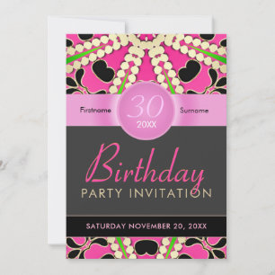 Hot Pink Diva Celebrate Age Birthday Einladungen
