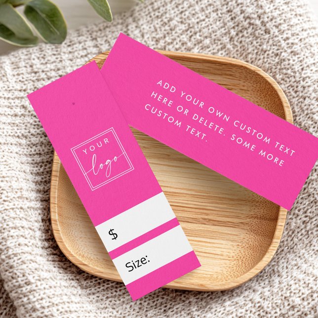 Hot Pink DIY Preis hängen Anhänger mit benutzerdef (Hot pink DIY price hang tag with custom logo)