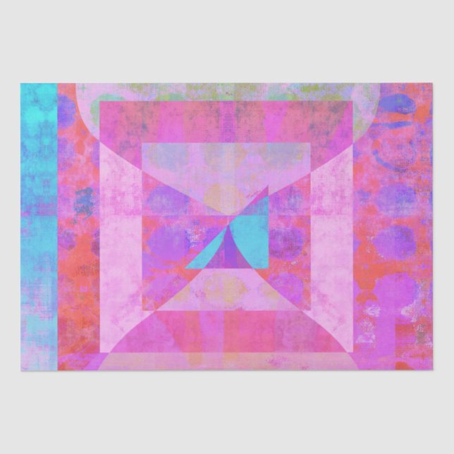 Hot Pink Dream #1 Mixed Media Tissue Paper Seidenpapier (Vorderseite)