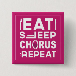 Hot Pink Eat Sleep Chorus Wiederholung Block Button