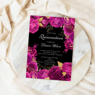 Hot Pink Exclusives Foto Quinceanera Einladung