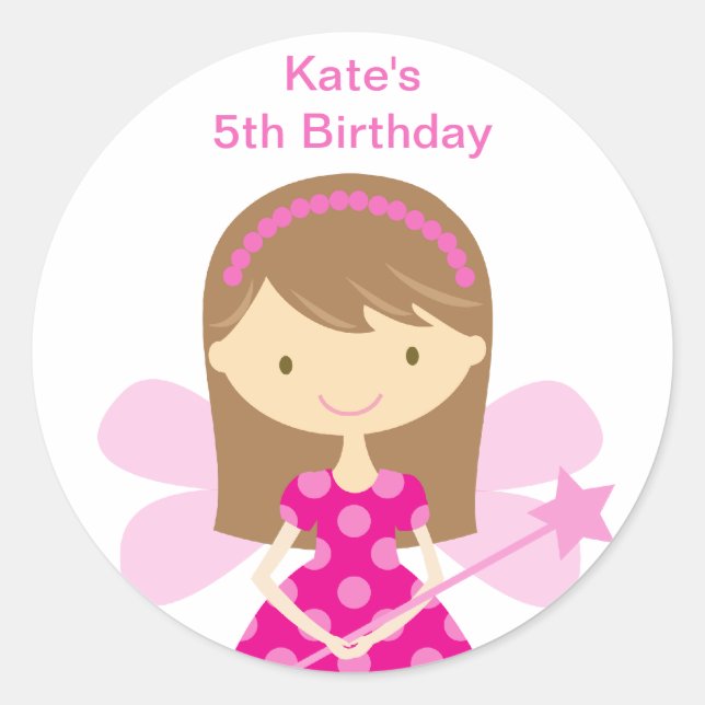 Hot PInk Fairy Stickers (Vorderseite)