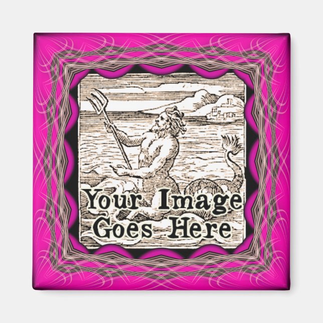 Hot Pink Fantasy Frame Template Magnet (Vorne)