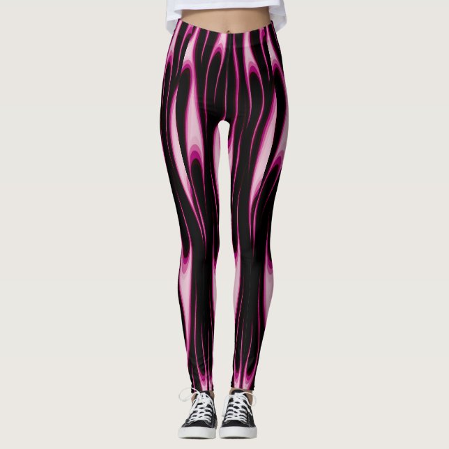 Hot Pink Flames Leggings (Vorderseite)