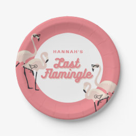 Hot Pink Flamingo Last Flamingle Brautparty Pappteller