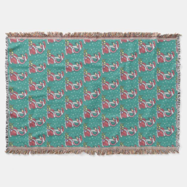 HOT PINK FLAMINGO SANTA, CHRISTMAS DURCH BLANKET DECKE (Vorderseite)