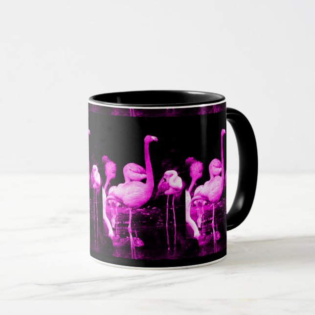 Hot Pink Flamingo Tasse (VorderseiteRechts)