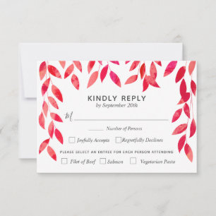 Hot-Pink-Foliage RSVP Karte