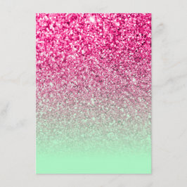 Hot Pink Foto Glitzer und Minze Green Ombre Einladung