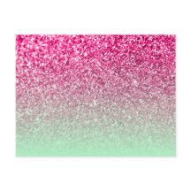 Hot Pink Foto Glitzer und Minze Green Ombre