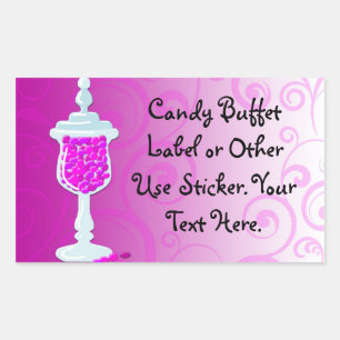 Hot Pink Fuchsia Candy Buffet Rechteckiger Aufkleber
