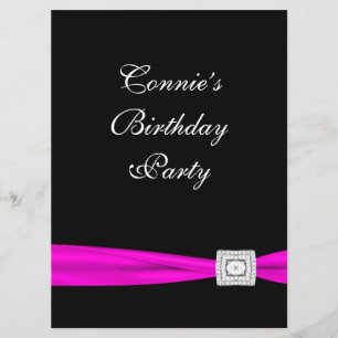 Hot Pink Fuchsia Classy Geburtstagsparty Einladung