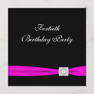 Hot Pink Fuchsia Frauen 40. Geburtstag Party Einladung