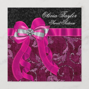 Hot Pink Fuchsia Geburtstagsparty Einladung