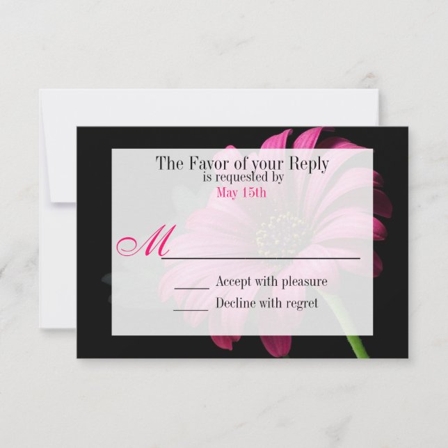 Hot Pink Fuchsia Gerber Daisy Blume Wedding RSVP (Vorderseite)