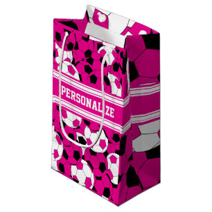 Hot-Pink-Fußball-Collage Kleine Geschenktüte