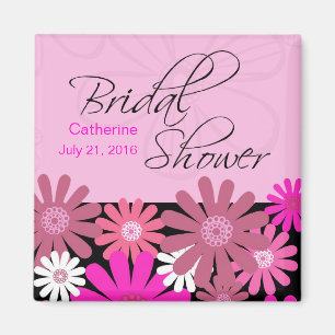 Hot Pink Gerber Daisy Brautparty Magnet
