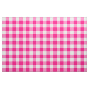 Hot Pink Gingham Pattern Fabric Stoff