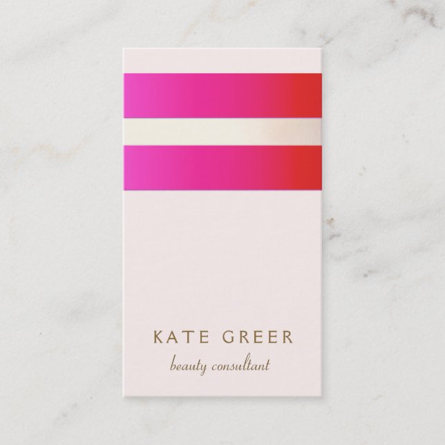 Hot Pink Girl and Feminine Beauty Consultant Visitenkarte (Vorderseite)