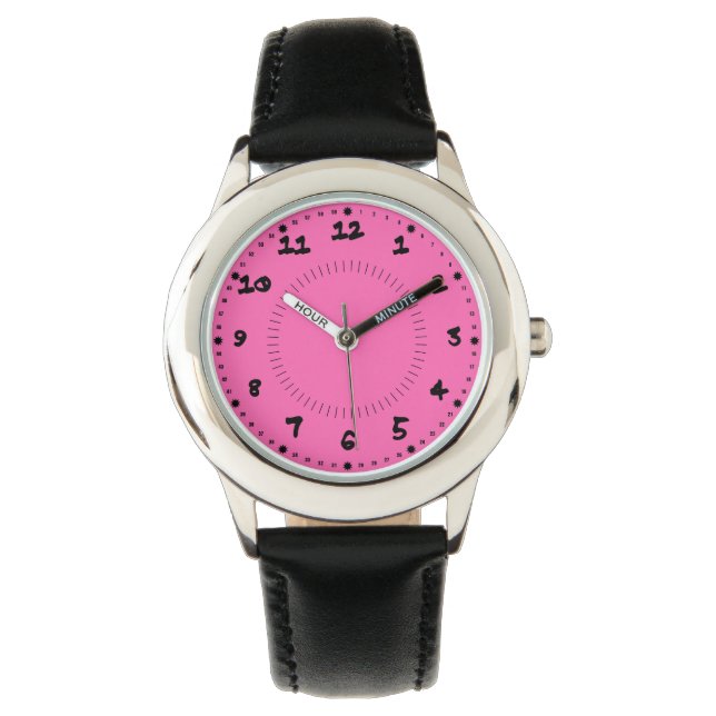 Hot Pink Girls' Armbanduhr (Vorderseite)