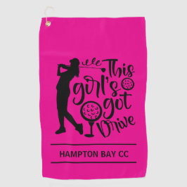 Hot Pink - Girl's Got Drive! -Custom Golfhandtuch