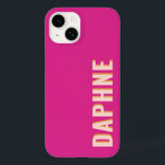 Hot Pink Girly Retro Case-Mate iPhone 14 Hülle<br><div class="desc">Passen Sie diese hellrosa,  fette Retro-Design-Handy-Gehäuse mit Ihrem Namen oder Monogramm an.</div>