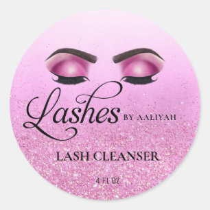 Hot Pink Glam Glitzer Lash Bath Shampoo Cleanser Runder Aufkleber