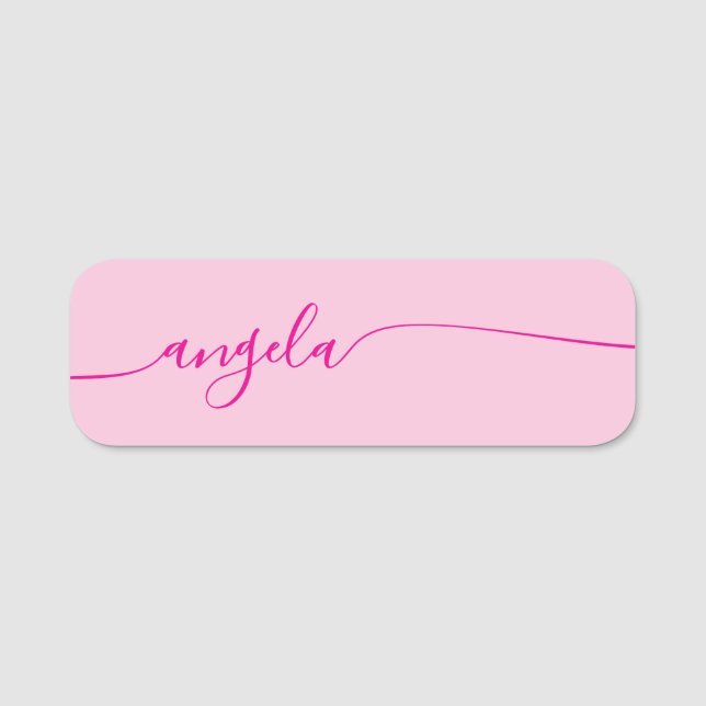 Hot Pink Glam Signature Namensschild (Vorderseite)