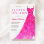 Hot Pink Glitzer Dress 40. Geburtstag Party Einladung<br><div class="desc">Hot Pink Glitzer Dress 40. Geburtstag Party Einladung Variationen zu den Einladungen und passenden Artikeln in unserem Shop</div>