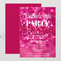 Hot Pink Glitzer Glam Junggeselinnen-Abschied