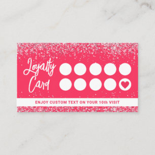 Hot Pink Glitzer Nail Artist Beauty Salon Treuekarte