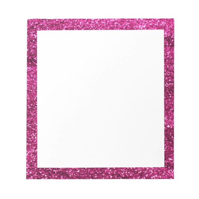 Hot Pink Glitzer Notizblock (Vorderseite)