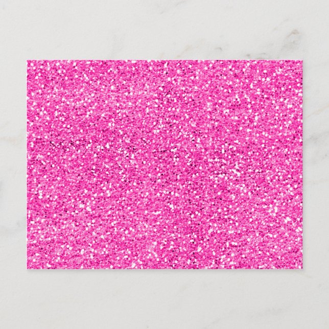 Hot Pink Glitzer Postkarte (Vorderseite)