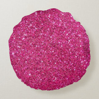 Hot Pink Glitzer Rundwirbelkissen Rundes Kissen